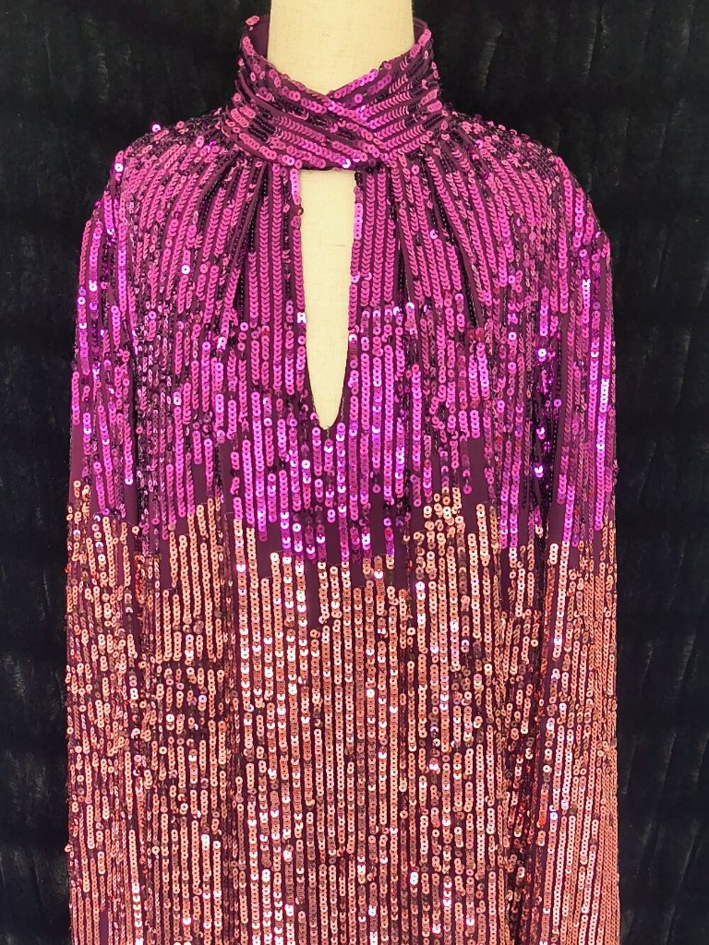 Kate Spade Ombre Sequin Shift Dress Magenta Purple Pink - Size 00